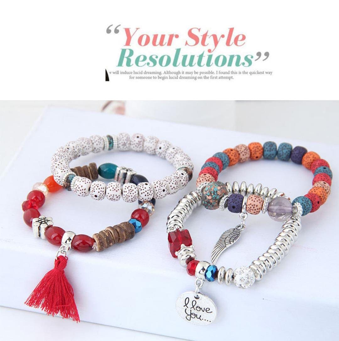 Multicolor Charm Beads Wrap Bracelets, Creative Turquoise Beads Bracelet, Alloy Pendant Beads Bohemian Bracelets, Lava Stone Wristband, Multilayer Stacking Bracelet Multicolor Charm Beads Wrap Bracelets, Creative Turquoise Beads Bracelet, Alloy Pendant Beads Bohemian Bracelets, Lava Stone Wristband, Multilayer Stacking Bracelet